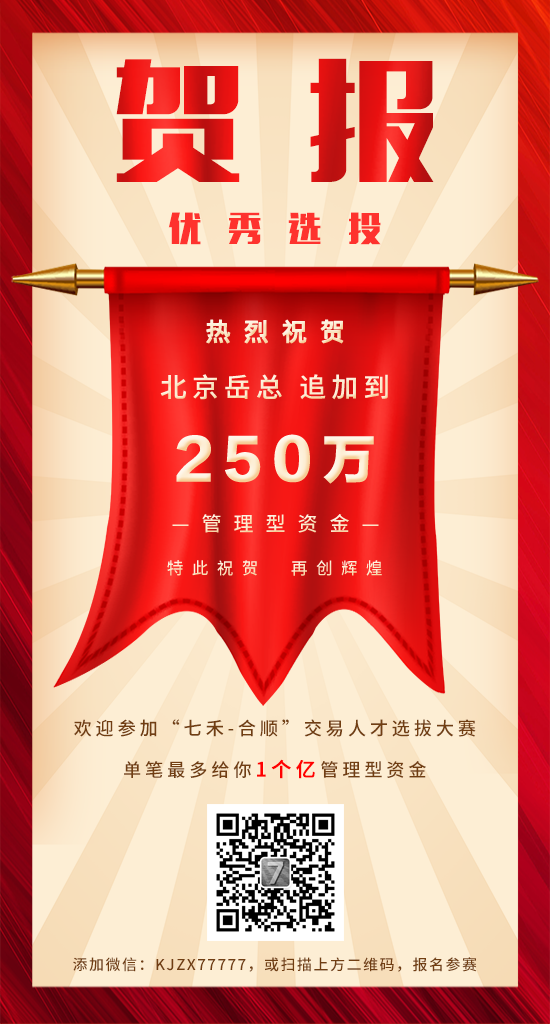 优秀选投:恭贺北京岳总追加到250万管理型资金(分红比例30%~50%)
